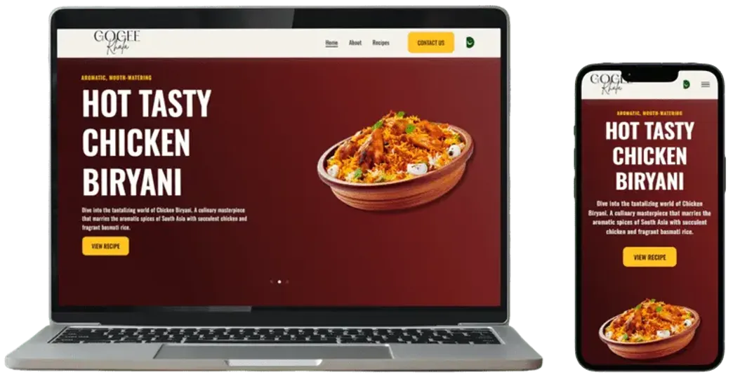 Gogee Khala website displayed on laptop and mobile